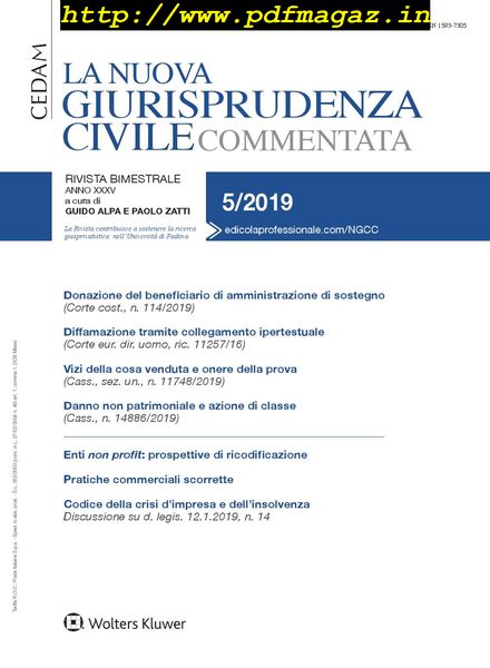 La Nuova Giurisprudenza Civile Commentata – Novembre 2019