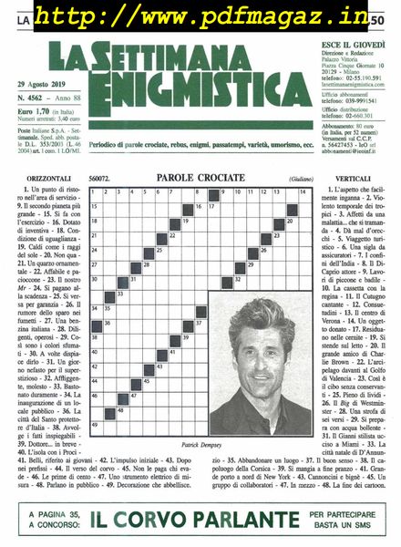 La Settimana Enigmistica – 29 Agosto 2019