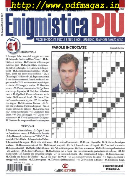 Enigmistica PIU – 20 Agosto 2019