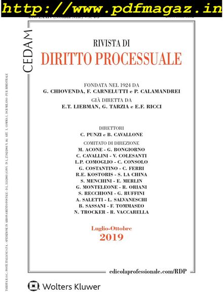 Rivista di Diritto Processuale – Luglio-Ottobre 2019
