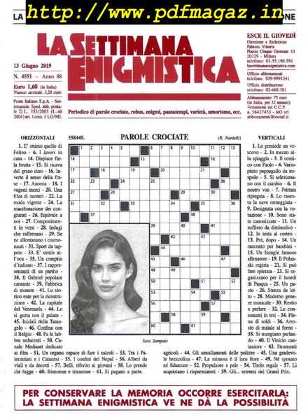 La Settimana Enigmistica – 13 Giugno 2019
