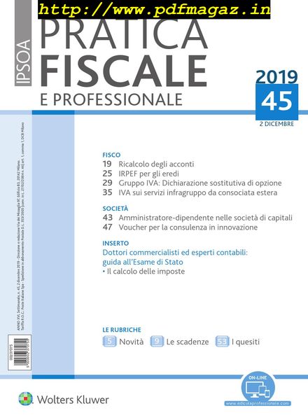 Pratica Fiscale e Professionale – 2 Dicembre 2019