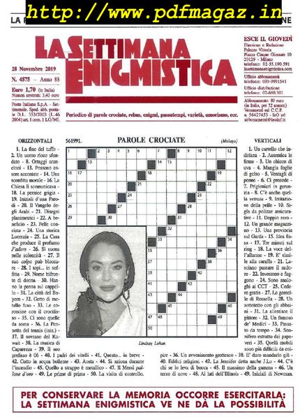 La Settimana Enigmistica – 28 Novembre 2019
