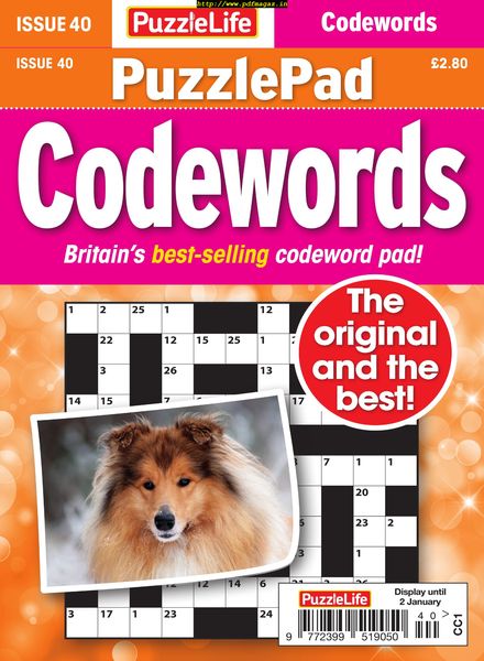 PuzzleLife PuzzlePad Codewords – 05 December 2019