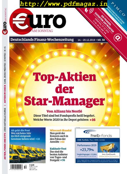 Euro am Sonntag – 14 Dezember 2019