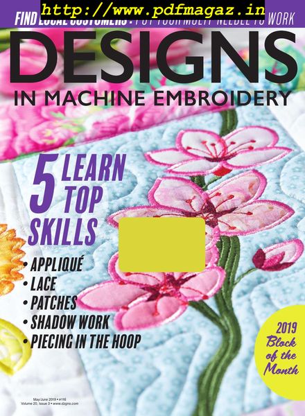 Designs in Machine Embroidery – May-June 2019