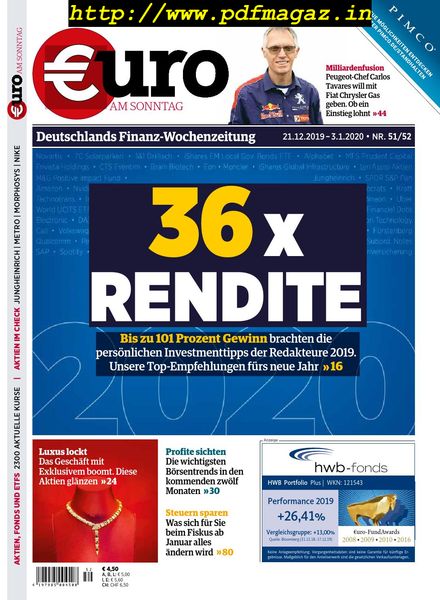 Euro am Sonntag – 21 Dezember 2019