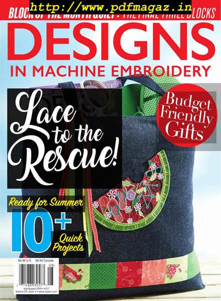 Designs in Machine Embroidery – July-August 2019