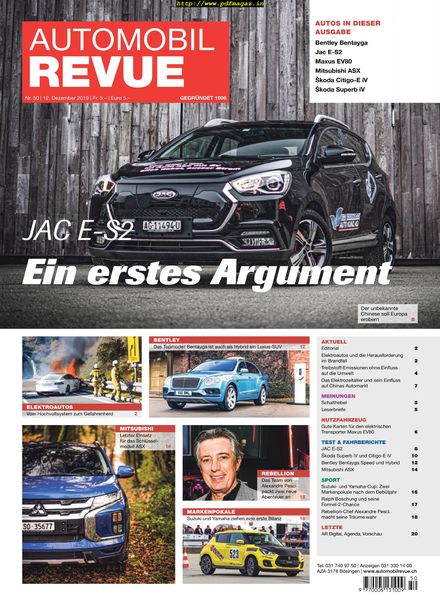 Automobil Revue – 12 Dezember 2019