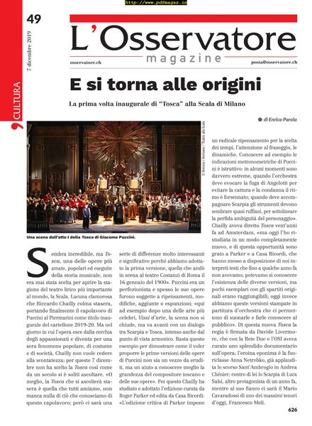 L’Osservatore – 07 dicembre 2019