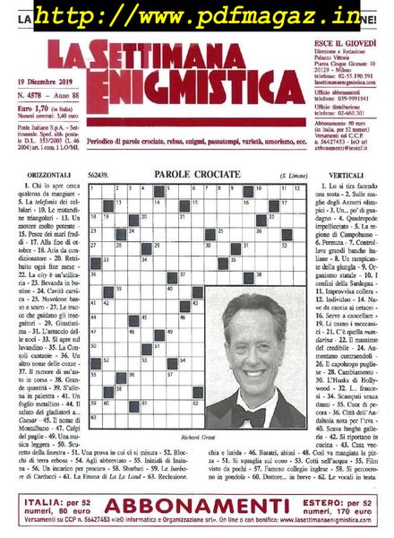 La Settimana Enigmistica – 19 Dicembre 2019