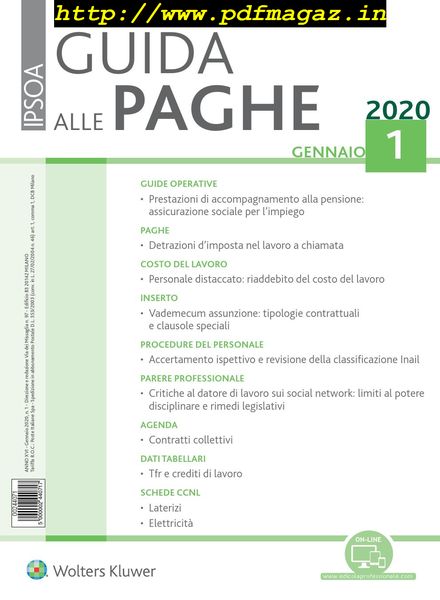 Guida alle paghe – Gennaio 2020