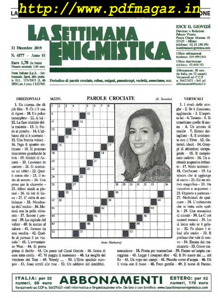La Settimana Enigmistica – 12 Dicembre 2019