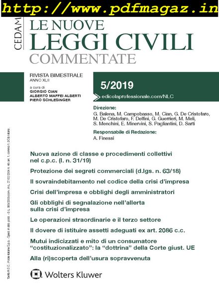 Le Nuove Leggi Civili Commentate – Settembre 2019
