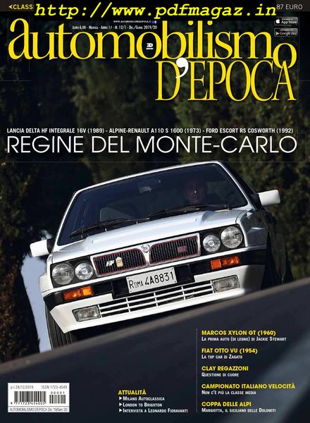 Automobilismo d’Epoca – Dicembre 2019 – Gennaio 2020