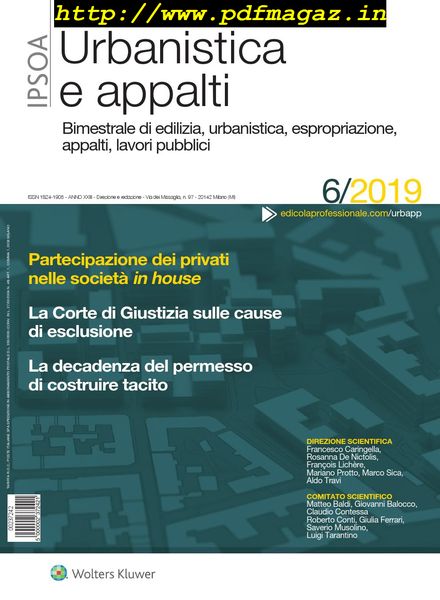 Urbanistica e appalti – Novembre 2019
