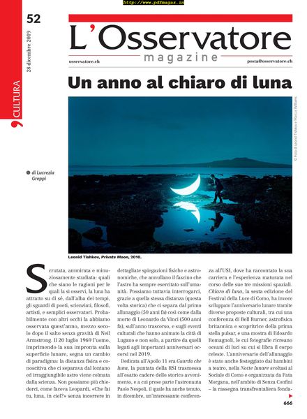L’Osservatore – 28 dicembre 2019