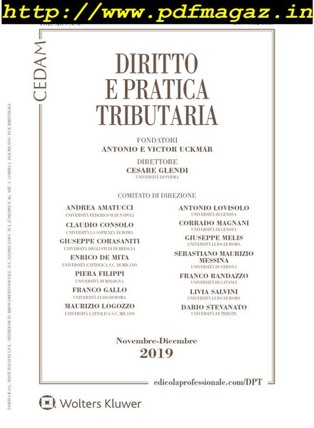 Diritto e Pratica Tributaria – Novembre-Dicembre 2019