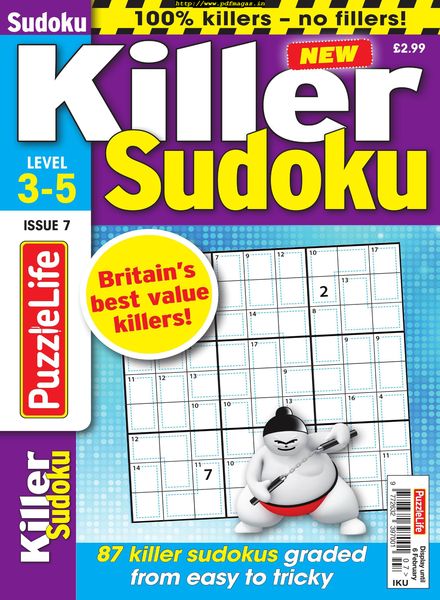PuzzleLife Killer Sudoku – 09 January 2020
