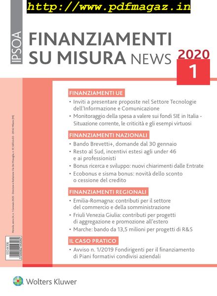 Finanziamenti su misura news – Gennaio 2020