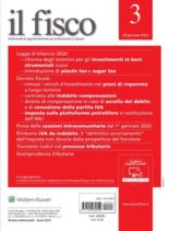 il fisco N.3 – 20 Gennaio 2020
