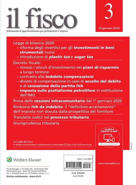 il fisco N.3 – 20 Gennaio 2020