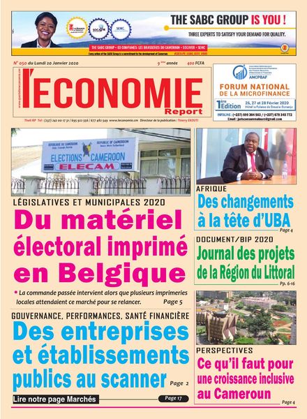 Le quotidien de l’economie magazine Afrique – 20 janvier 2020