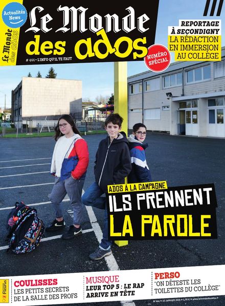 Le Monde des Ados – 22 janvier 2020