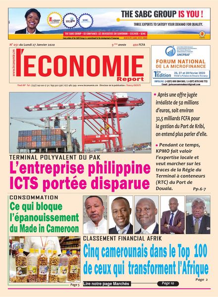 Le quotidien de l’economie magazine Afrique – 27 janvier 2020