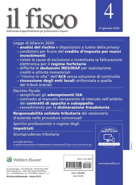 il fisco – 7 Gennaio 2020