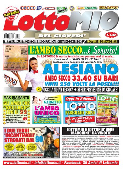 Lottomio del Giovedi – 23 Gennaio 2020