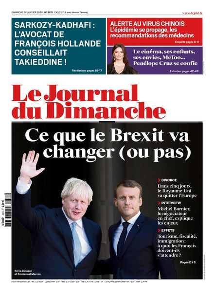 Le Journal du Dimanche – 26 janvier 2020