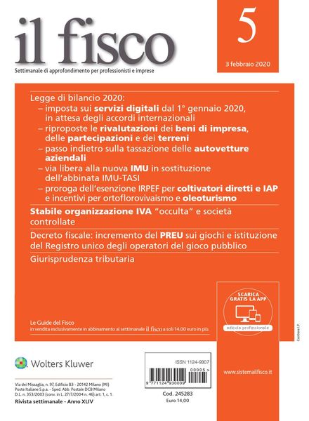 il fisco – 3 Febbraio 2020