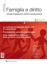 Famiglia e Diritto – Gennaio 2020