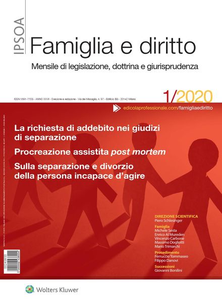 Famiglia e Diritto – Gennaio 2020