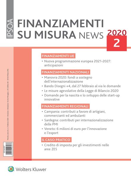 Finanziamenti su misura news – Febbraio 2020