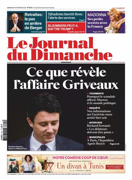 Le Journal du Dimanche – 16 fevrier 2020