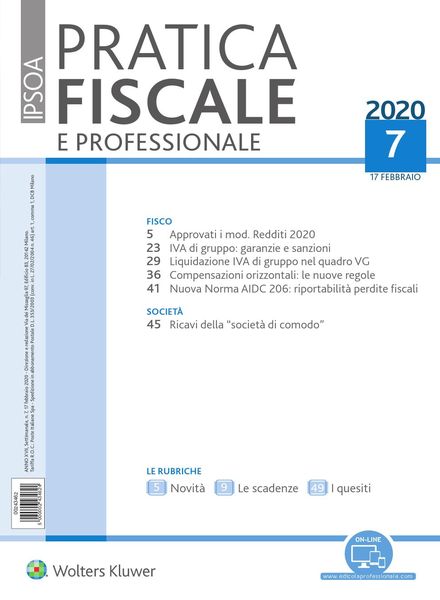 Pratica Fiscale e Professionale – 17 Febbraio 2020