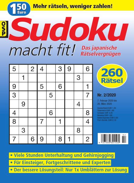 Sudoku macht fit – Nr.2 2020