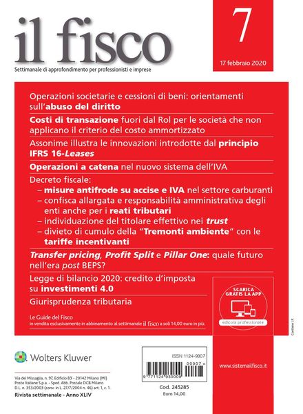 il fisco – 17 Febbraio 2020