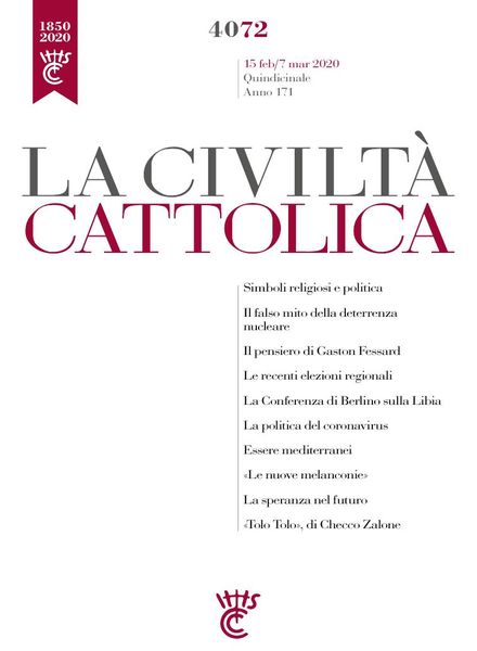 La Civilta Cattolica – 15 Febbraio 2020