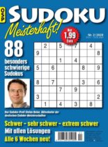 Sudoku Meisterhaft – Nr.2, 2020