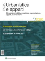 Urbanistica e appalti – Gennaio 2020