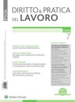 Diritto e Pratica del Lavoro – 15 Febbraio 2020