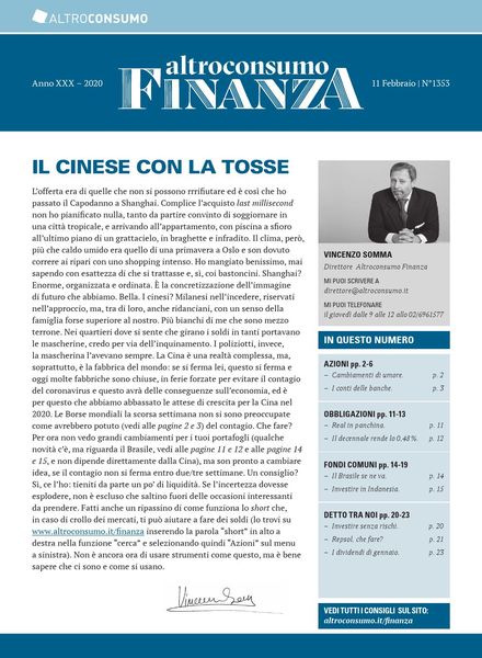Altroconsumo Finanza – 11 Febbraio 2020