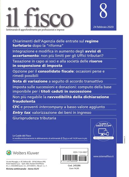 il fisco – 24 Febbraio 2020