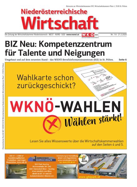NiederOsterreichische Wirtschaft – 21 Februar 2020