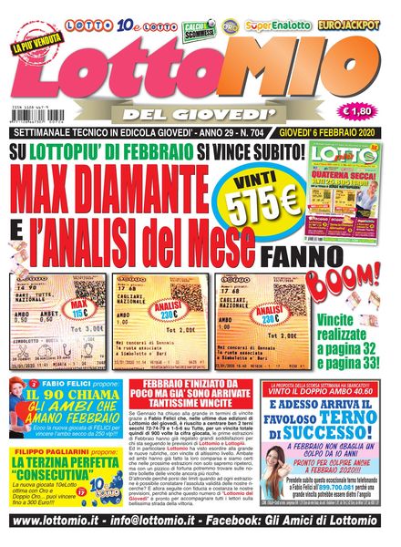 Lottomio del Giovedi – 6 Febbraio 2020
