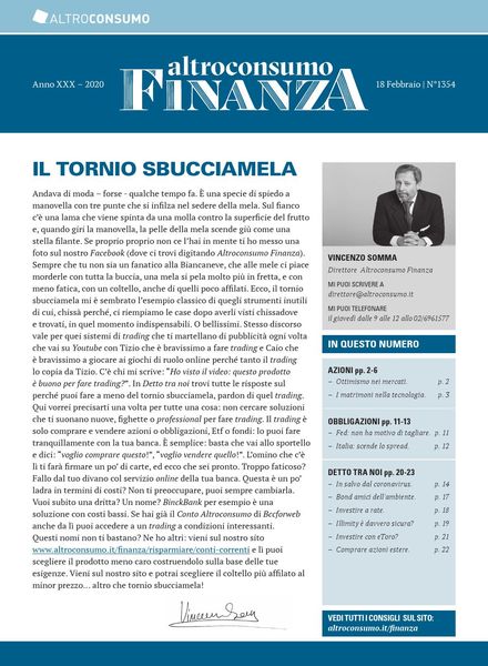 Altroconsumo Finanza – 18 Febbraio 2020