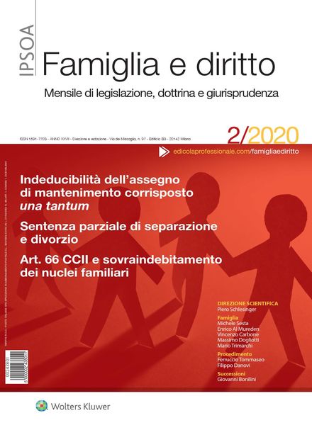 Famiglia e Diritto – Febbraio 2020
